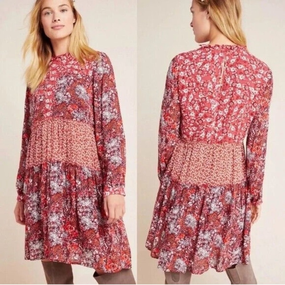 Maeve Esther patchwork long sleeve boho dress